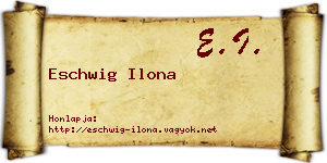 Eschwig Ilona névjegykártya